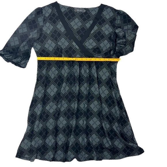 ICE Silk Plaid V-Neck Tunic Mini Dress Woman’s Size 1XL - Picture 7 of 12